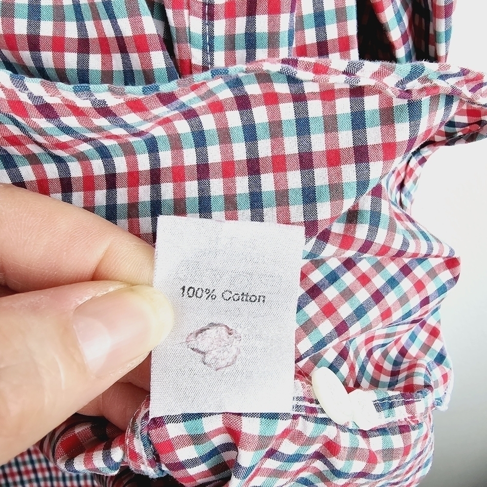 J. Crew Checkered Button Front Shirt, size Large - Picture 9 of 9